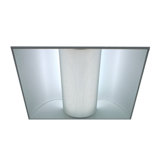40W Direct/Indirect Three Light Recessed Center Lamp in White