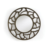 Crackle Round Mirror