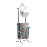 Combination Magazine Rack and Toilet Tissue Holder