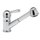 Pullout Single Metal Lever Single Hole Kitchen Faucet
