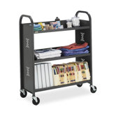3-Slant Shelf Cart, 27"x14"x43", Anthracite
