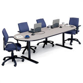 42" Deep Race Track Conference Table - Two Grommet Holes