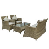 4-tlg. Lounge Set "Messina" in Mocca Cream