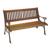 Carolina Wood and Cast Iron Park Bench