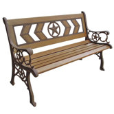 Texas Wood and Metal Park Bench