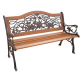 Trio Hummingbird Wood and Cast Iron Park Bench