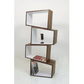 Trapezium Storage Cube in White/Walnut