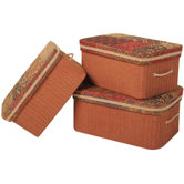 Caravan 3 Pieces Largest Storage Box with Handles and Braid and Cord
