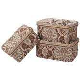 Vellore Storage Box with Handles and Braid and Cord (Set of 3)