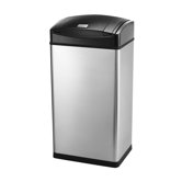 45 Litres Rectangular Soft Touch Bin in Brushed Stainless Steel