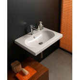 EDO Wide Ceramic Bathroom Sink with Overflow