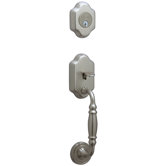 Monticello Right Handing Handleset with Champagne Interior Lever in Satin Nickel