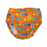 Swim Diaper Cover in Orange Geo Surfboards