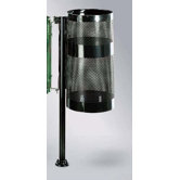 Howard Towne 22 Gal. Perforated Steel Pole/Wall Mount Receptacle