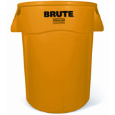 Brute Vented Trash Receptacle in Yellow