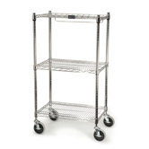 ProSave Shelf Ingredient Bin Cart with 3 Shelves in Chrome