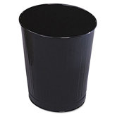 Fire-Safe Steel Wastebasket in Black