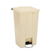 Fire-Safe Step-On Receptacle, Rectangular, Polyethylene, 23gal, BGE