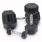 Rubber Coated Hex Dumbbells (Set of 2)