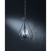 3 Light Chandelier with Water Glass Shade