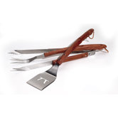 Rosewood 3 Piece Set Spatula Fork Tongs