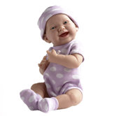 Berenguer Boutique Newborn Doll with Purple Polka Dot Bodysuit