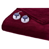 Triple Rib Electric Heated Warming Throw in Garnet Red