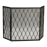 Gold Mesh 3 Panel Iron Fire Screen
