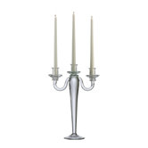 Glass Three Light Candelabra