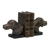 Hound Dog Bookends in Bronze