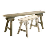 Amish Style Benches in Antique White