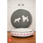 Cosmopolitan Heels and Boots Round Dog Bed in Steel Grey / White