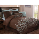 Jardin Embroidered Leaves Comforter Set