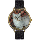 Unisex Munchkin Cat Photo Watch with Black Leather
