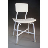 Extra High Blow Molded Bath Bench in White with Back