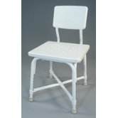 Grand Line Bath Bench in White with Adjustment Back