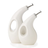Stoneware 2-Piece Set: EVOO and Vinegar Bottles