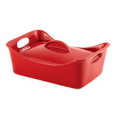 Stoneware 3.5-Quart Covered Rectangle Casserole Pan