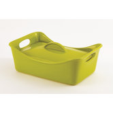 Stoneware 3 1/2-Qt. Rectangle Casserole with Lid