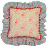 Lily Matilda Full Nursery Cream Floral Pillow with Ruffle