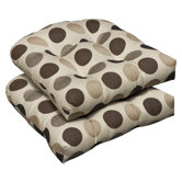 Outdoor Sunbrella Fabric Wicker Seat Cushion (Set of 2)