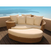 Dune Woven Daybed and Ottoman with Cushions