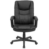 High-Back Leather Executive Chair with Double Padded Cushions