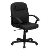 Mid-Back Leather Executive Chair with Polypropylene Arms