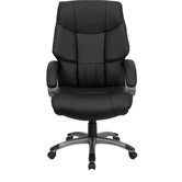 High-Back Leather Executive Chair with Wing Back