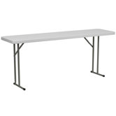 Blow Molded Plastic Folding Table in Granite White