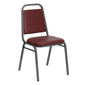 Hercules Series Trapezoidal Back Stacking Banquet Chair with Silver Vein Frame