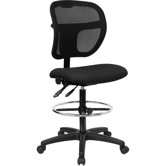 Height Adjustable Drafting Stool with Curved Back