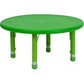 Round Height Adjustable Plastic Activity Table