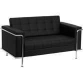 Hercules Lesley Series Leather Love Seat with Encasing Frame